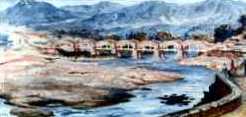 Ortéga - Les 7 Ponts - peinture - Hôtel de Ville - Philippeville