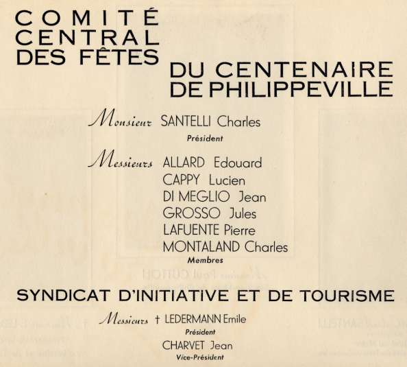 Composition du Comité des Fêtes